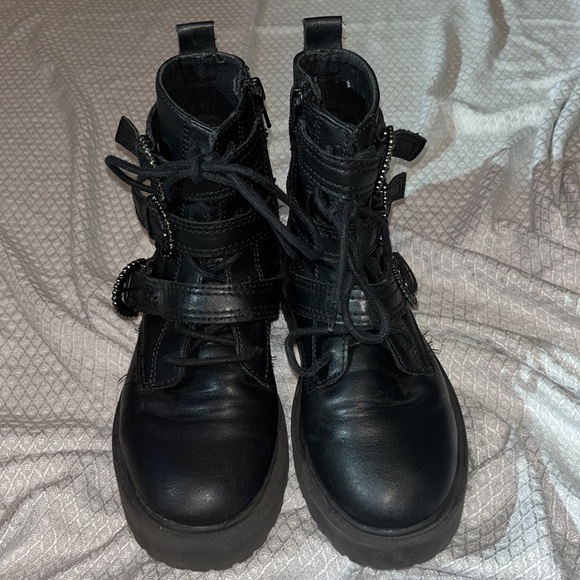 Zara Black Kids Jewel Boots Size 34 - Picture 6 of 15